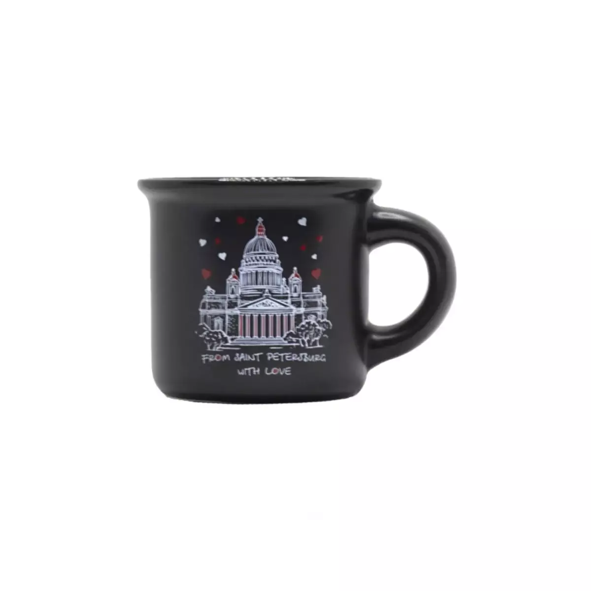 Кружка фарфор малая матовая СПб From SPb with love Исаакий черная