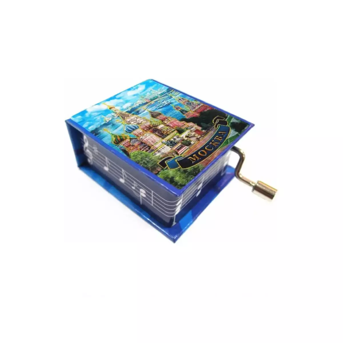 Музыкальная шкатулка Москва Панорама ХВБ синяя
