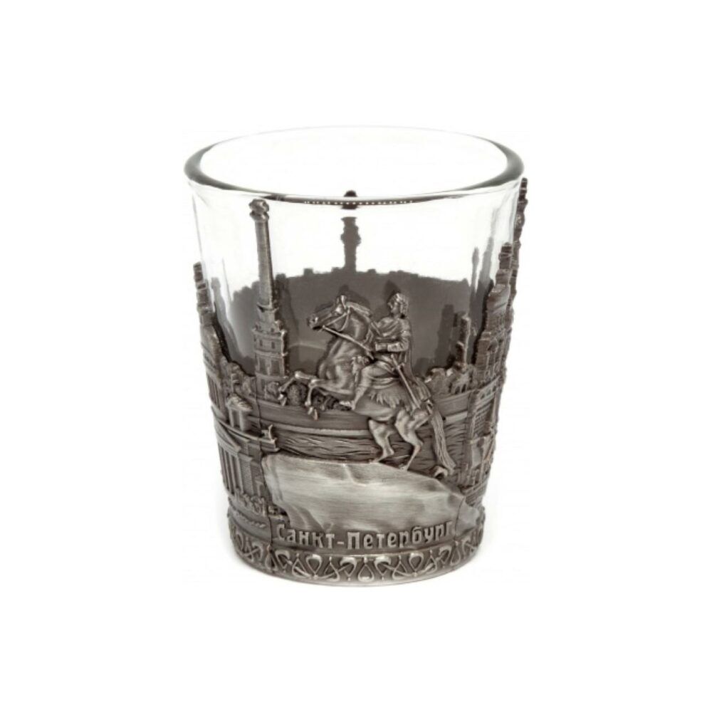 Стопка с металлической подставкой Санкт-Петербург олово